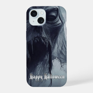 Zwarte geest in een hels landschap - Halloween iPhone 15 Hoesje