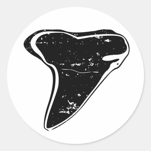 Zwarte gefossiliseerde haaientand stickers (Voorkant)