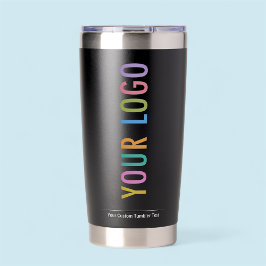 Zwarte geïsoleerde mok met bedrijfslogo op maat geïsoleerde drinkbeker