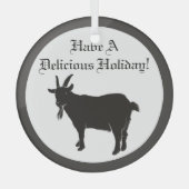 Zwarte geiten glas ornament (Voorkant)