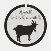 Zwarte geiten glas ornament (Achterkant)