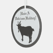 Zwarte geiten glas ornament (Voorkant links)