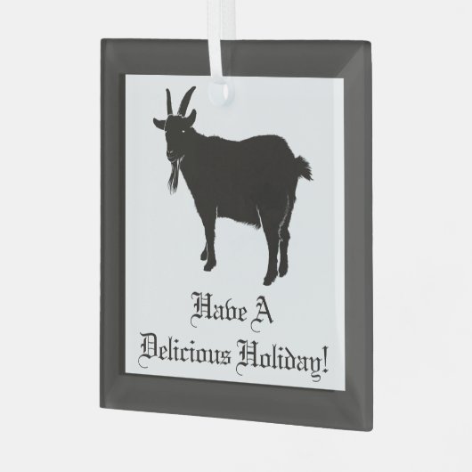 Zwarte geiten glas ornament (Voorkant links)