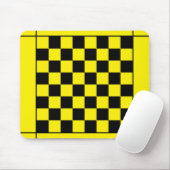 Zwarte gele schaaktafel muismat (Met muis)