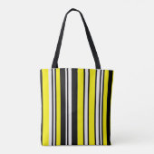 zwarte gele strepen canvas tas (Achterkant)