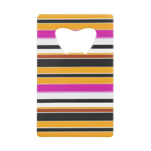 Zwarte gele strepen kredietkaart flessenopener