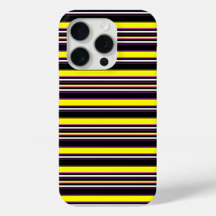 Zwarte gele strepen leuk iPhone 15 pro case