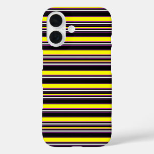 Zwarte gele strepen leuk iPhone 16 hoesje