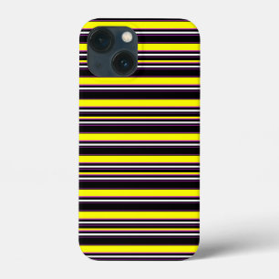 Zwarte gele strepen leuk iPhone 13 mini hoesje
