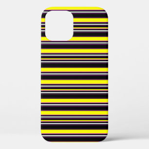 Zwarte gele strepen leuk iPhone 12 pro hoesje