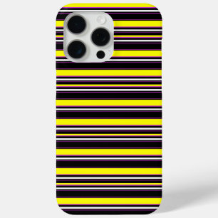 Zwarte gele strepen leuk iPhone 15 pro max hoesje