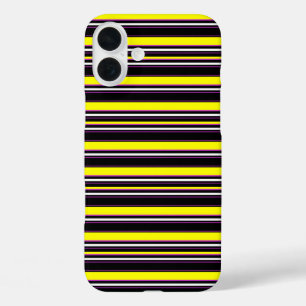 Zwarte gele strepen leuk iPhone 16 plus hoesje