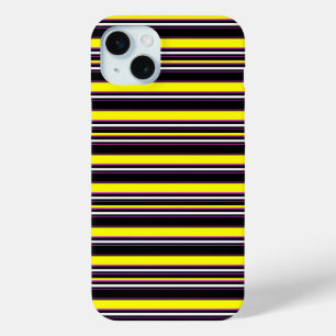 Zwarte gele strepen leuk iPhone 15 mini hoesje