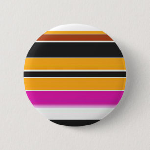 Zwarte gele strepen leuk ronde button 5,7 cm