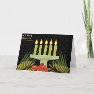 zwarte gelukkige kwanzaa feestdagen kaart