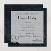 Zwarte gemarmerde steendiner kaart (Voorkant / Achterkant)