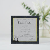 Zwarte gemarmerde steendiner kaart (Staand voorkant)