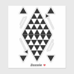 zwarte geometrische driehoeken sticker