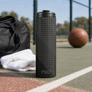 Zwarte geometrische initialen sportief ontwerp  thermosbeker
