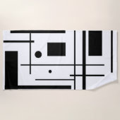 Zwarte geometrische vormen op een handdoek (Voorkant)