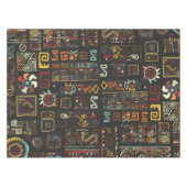  zwarte geoometrische Afrikaanse doodle Tafelkleed (Voorkant (Horizontaal))