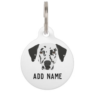 Zwarte gepotte Dalmatiaanse hond Huisdierpenning
