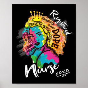 Zwarte Geregistreerde Verpleegster Koningin Voor V Poster