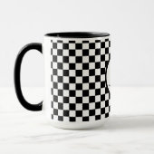 Zwarte geruite mok met monogram (Links)