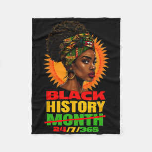 Zwarte geschiedenis 247365 Melanin Juneteenth Afri Fleece Deken