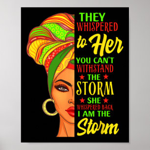Zwarte geschiedenis Afrikaans Vrouw Afro Ik ben he Poster