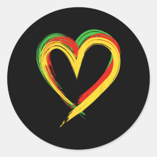 Zwarte geschiedenis Afrikaanse hart Afro zwarte ge Ronde Sticker