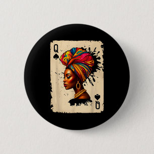 Zwarte Geschiedenis Afrikaanse Melanine Koningin K Ronde Button 5,7 Cm