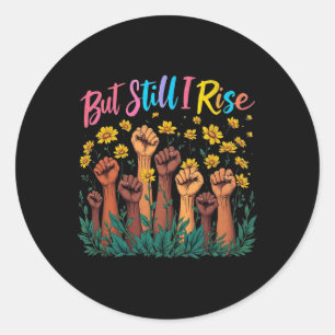 Zwarte Geschiedenis Afrikaanse Trots Vrouwen Kinde Ronde Sticker