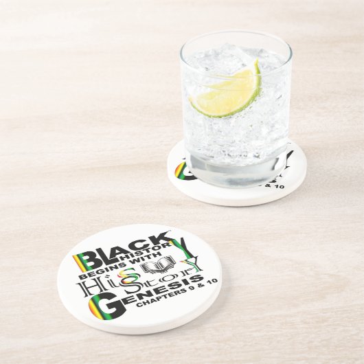 Zwarte geschiedenis begint met zijn verhaal zandsteen onderzetter (Zijkant)