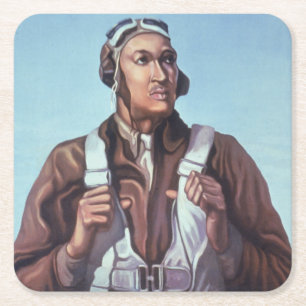 Zwarte Geschiedenis Iconen: Luchtvaartpioniers van Vierkante Kartonnen Onderzetter