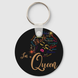 Zwarte geschiedenis Ik ben een koningin-Afrikaans- Sleutelhanger