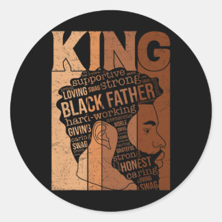 Zwarte Geschiedenis Koning Vader Melanine Papa Man Ronde Sticker
