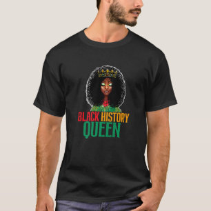 Zwarte Geschiedenis koningin Afro Zwarte Geschiede T-shirt