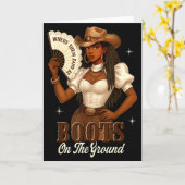 Zwarte Geschiedenis Laarzen Op De Grond Cowgirl We Kaart (Gele Bloem)