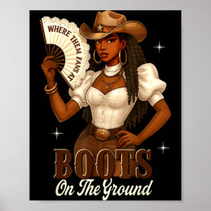 Zwarte Geschiedenis Laarzen Op De Grond Cowgirl We Poster