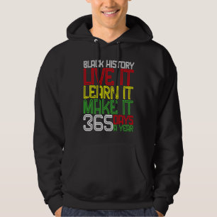 Zwarte Geschiedenis Maand 2023 Leef het Leer het M Hoodie