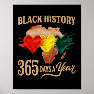 Zwarte Geschiedenis Maand 365 Dagen Kaart Afro Afr Poster