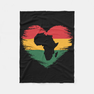 Zwarte Geschiedenis Maand Afrika Liefde Hart Fleece Deken