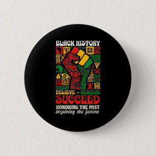 Zwarte Geschiedenis Maand Afrikaans Geloven Bereik Ronde Button 5,7 Cm