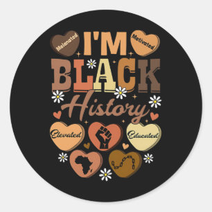 Zwarte geschiedenis maand Afrikaanse Amerikaanse f Ronde Sticker