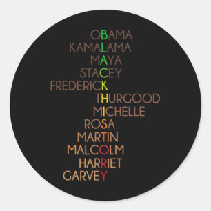Zwarte Geschiedenis Maand Afrikaanse Amerikaanse M Ronde Sticker