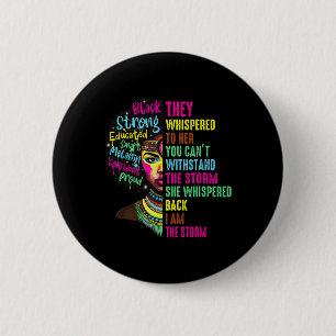 Zwarte Geschiedenis Maand Afrikaanse Vrouw Afro Ik Ronde Button 5,7 Cm