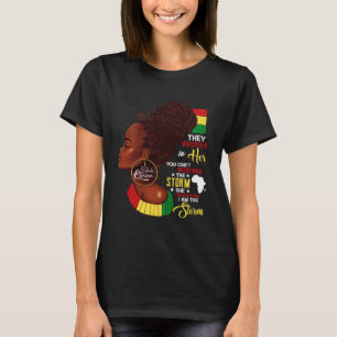 Zwarte Geschiedenis Maand Afrikaanse Vrouw Afro Ik T-shirt
