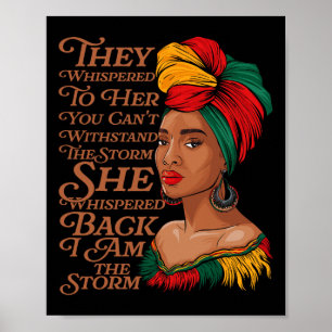 Zwarte geschiedenis maand Afrikaanse vrouw Afro ze Poster