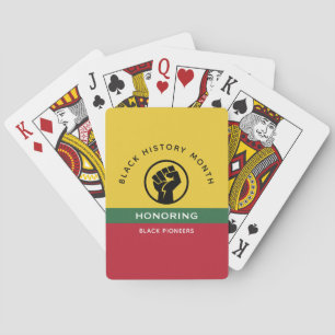 Zwarte Geschiedenis Maand Afro-Amerikaanse Gebogen Pokerkaarten